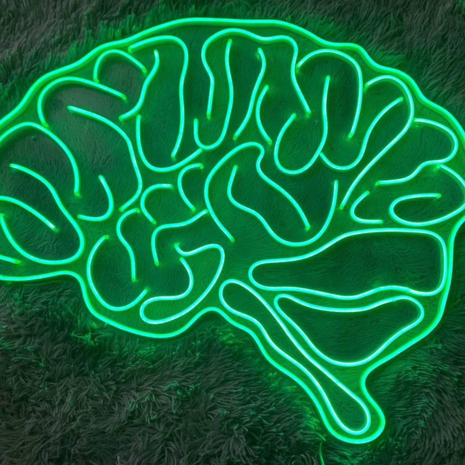 Bright Yellow Brain Art Led Neon Sign For Tech Spaces | Shineneon