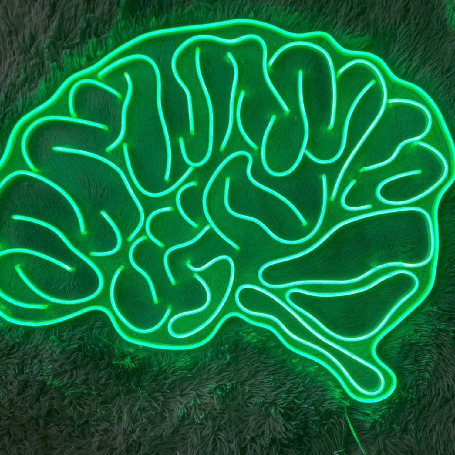 Bright Yellow Brain Art Led Neon Sign For Tech Spaces | Shineneon