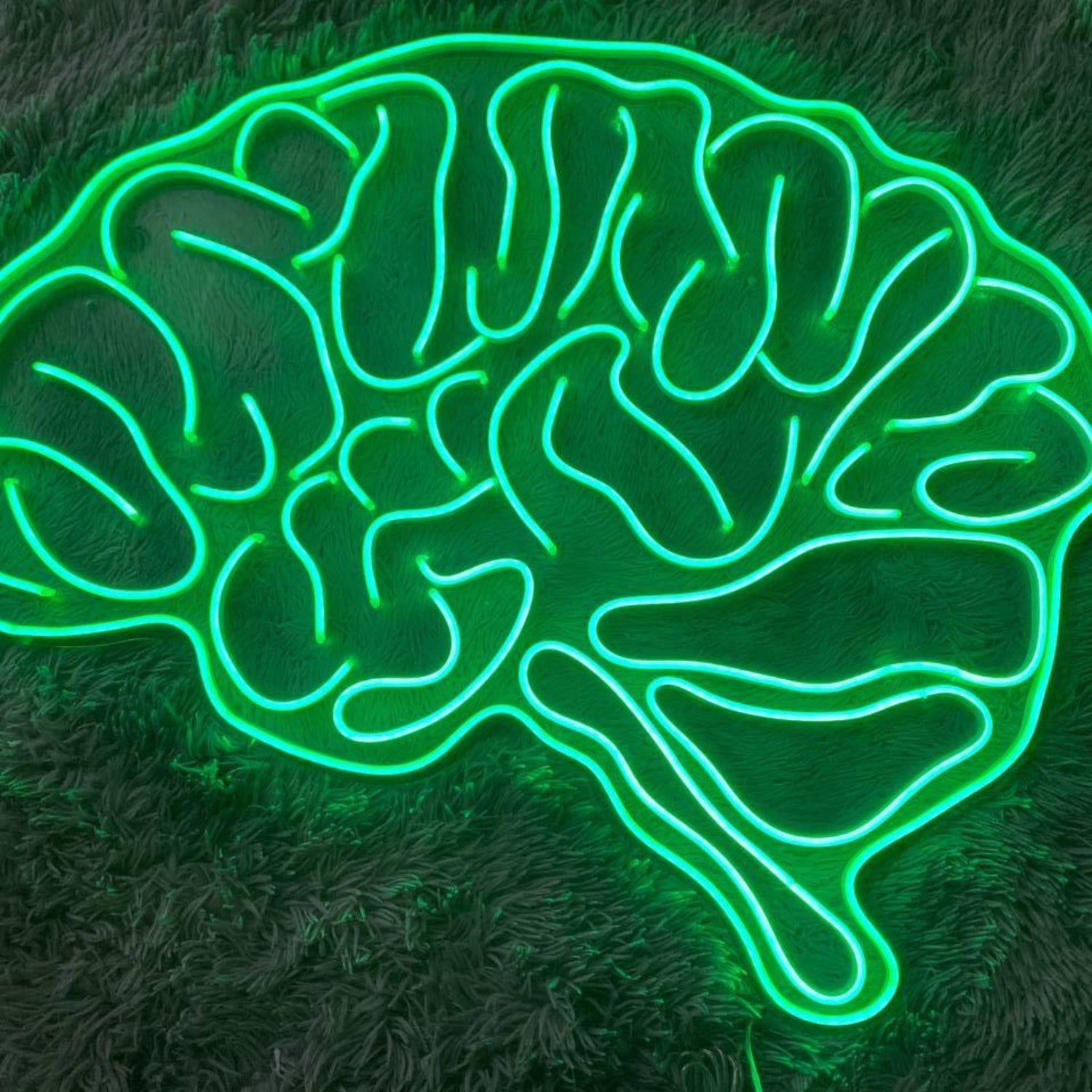 Bright Yellow Brain Art Led Neon Sign For Tech Spaces | Shineneon
