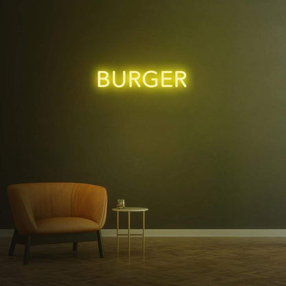 Bright Yellow Burger Led Neon Sign For Restaurant Cafe Decor | Shineneon
