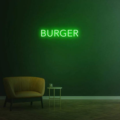 Bright Yellow Burger Led Neon Sign For Restaurant Cafe Decor | Shineneon