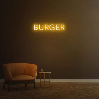 Bright Yellow Burger Led Neon Sign For Restaurant Cafe Decor | Shineneon