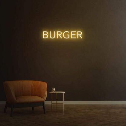 Bright Yellow Burger Led Neon Sign For Restaurant Cafe Decor | Shineneon