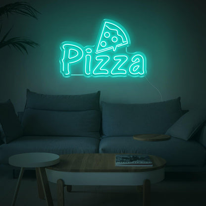 Bright Yellow Cartoon Pizza Led Neon Sign For Home Kitchen Pizza Shop Decor | Shineneon