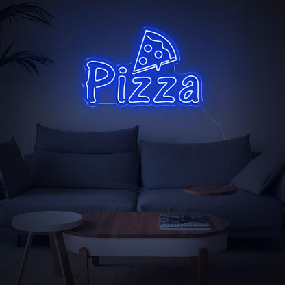 Bright Yellow Cartoon Pizza Led Neon Sign For Home Kitchen Pizza Shop Decor | Shineneon