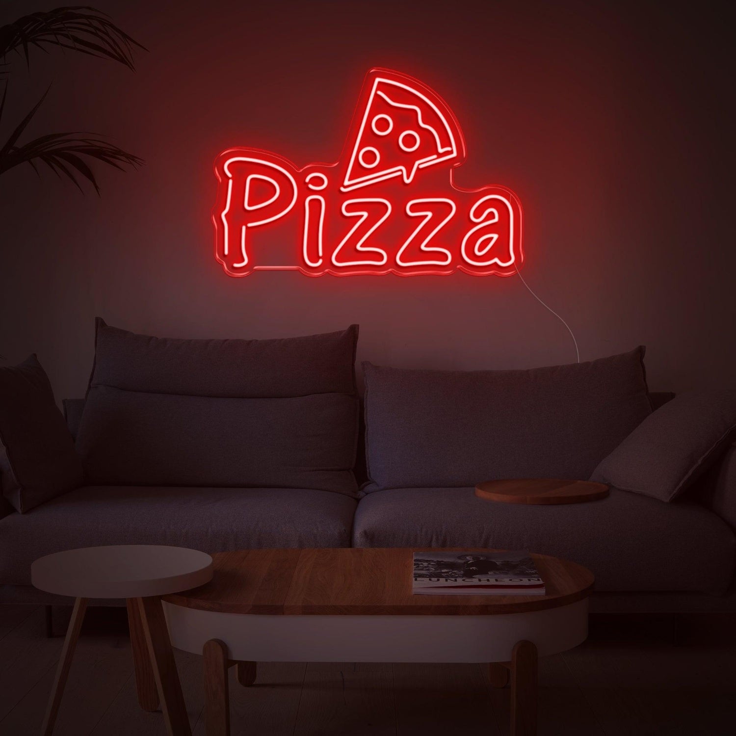 Bright Yellow Cartoon Pizza Led Neon Sign For Home Kitchen Pizza Shop Decor | Shineneon