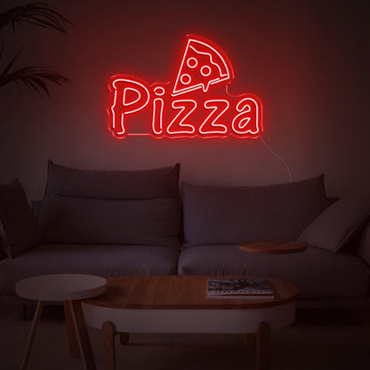 Bright Yellow Cartoon Pizza Led Neon Sign For Home Kitchen Pizza Shop Decor | Shineneon