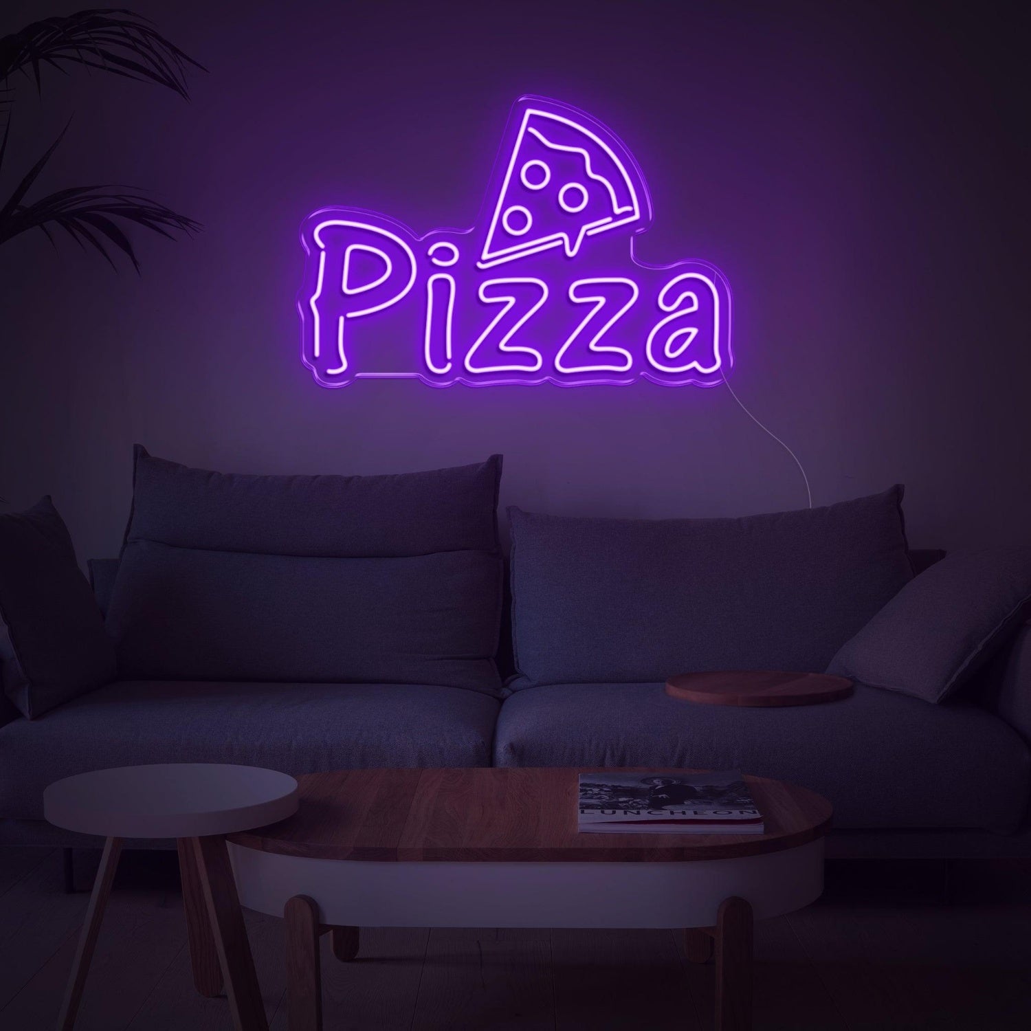 Bright Yellow Cartoon Pizza Led Neon Sign For Home Kitchen Pizza Shop Decor | Shineneon