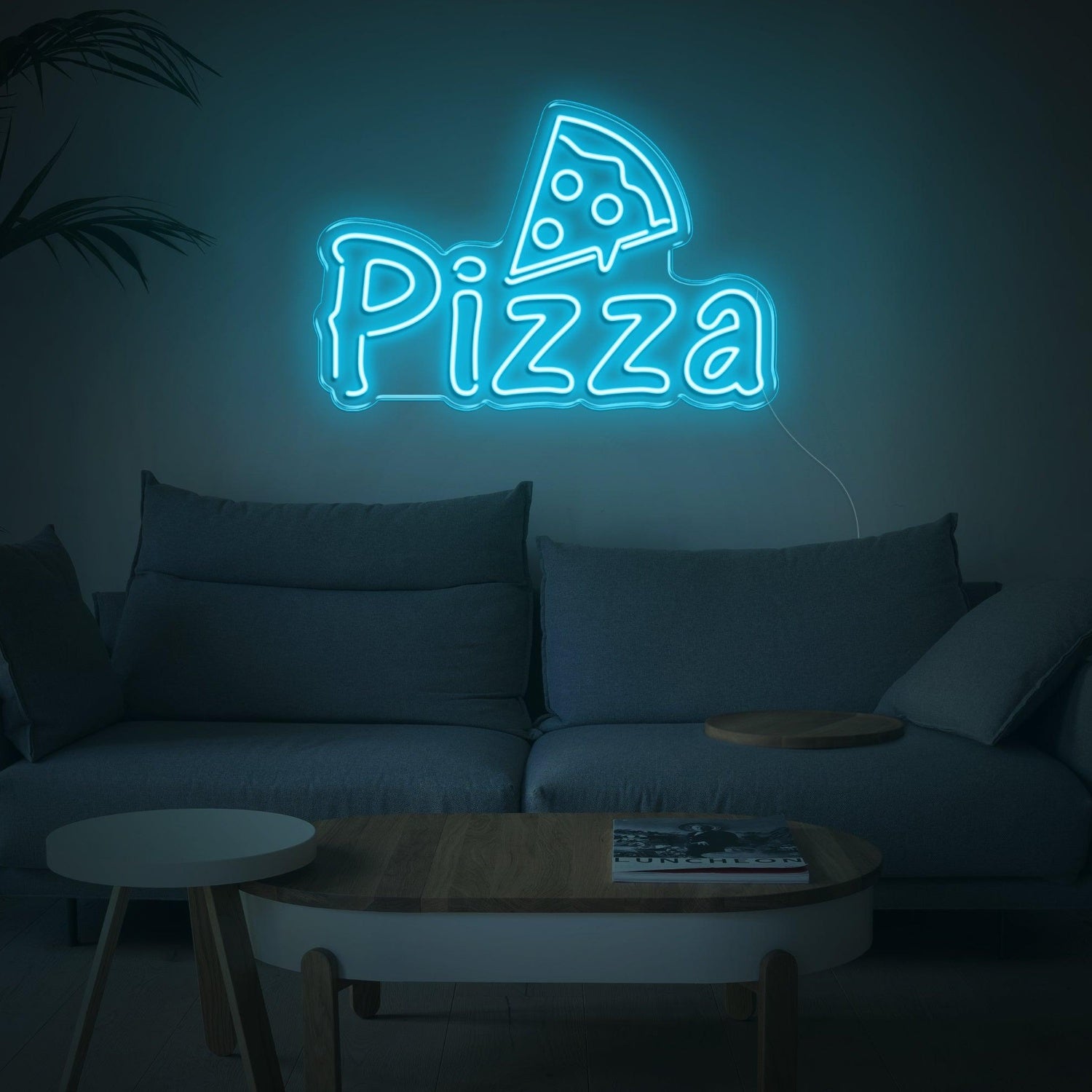 Bright Yellow Cartoon Pizza Led Neon Sign For Home Kitchen Pizza Shop Decor | Shineneon