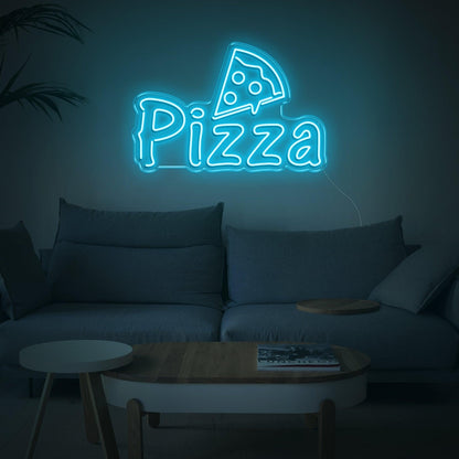 Bright Yellow Cartoon Pizza Led Neon Sign For Home Kitchen Pizza Shop Decor | Shineneon