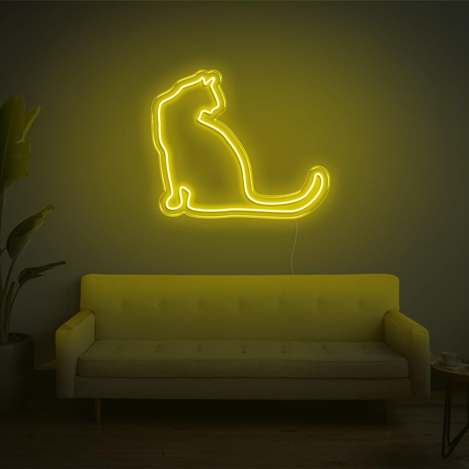 Bright Yellow Cat Silhouette Led Neon Sign Home Decor | Shineneon