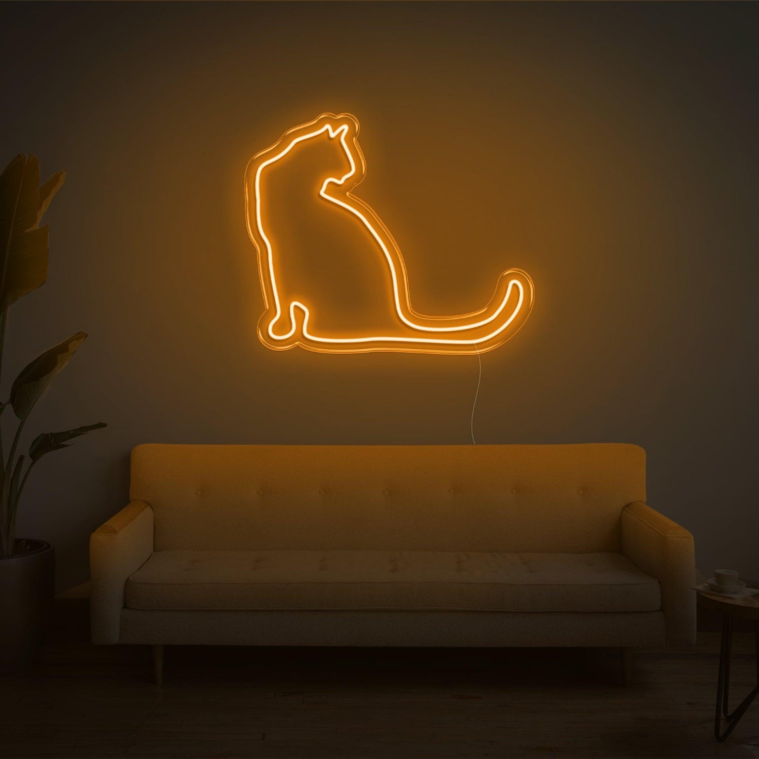 Bright Yellow Cat Silhouette Led Neon Sign Home Decor | Shineneon
