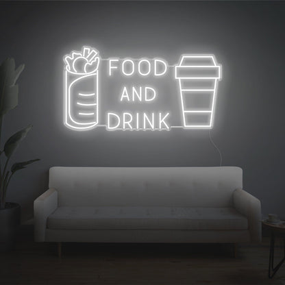 Bright Yellow Food Drink Led Neon Sign With Burrito Cup Design For Restaurant Decor | Shineneon