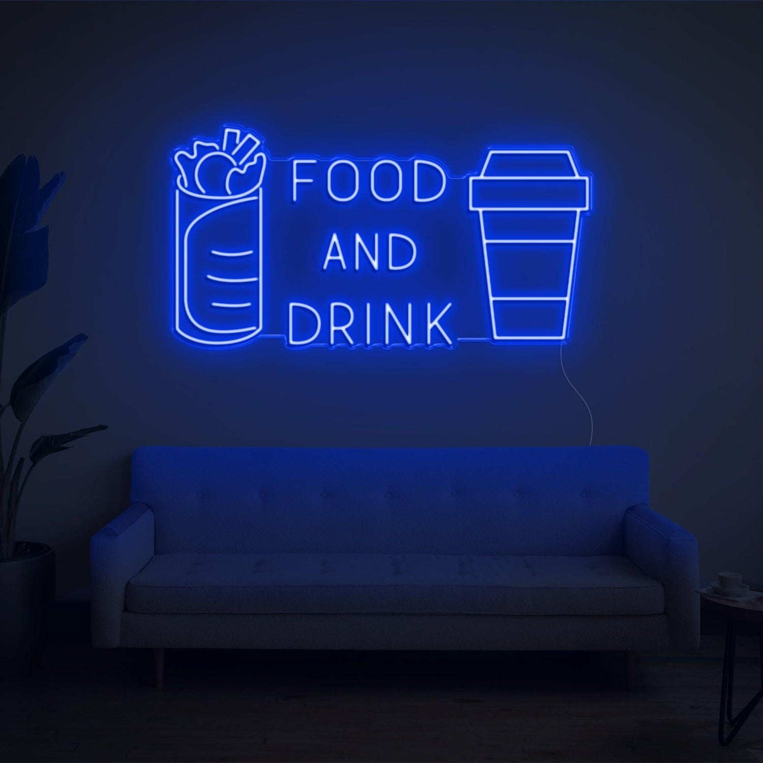 Bright Yellow Food Drink Led Neon Sign With Burrito Cup Design For Restaurant Decor | Shineneon
