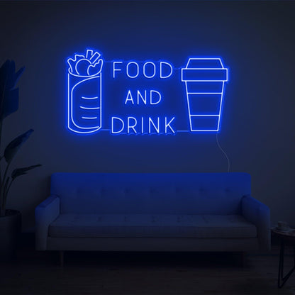 Bright Yellow Food Drink Led Neon Sign With Burrito Cup Design For Restaurant Decor | Shineneon