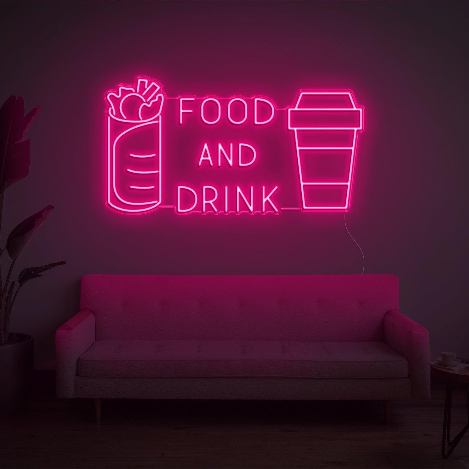 Bright Yellow Food Drink Led Neon Sign With Burrito Cup Design For Restaurant Decor | Shineneon