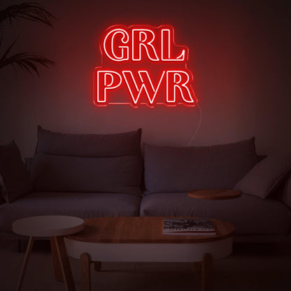 Bright Yellow Grl Pwr Led Neon Sign For Home Decor And Feminine Spaces | Shineneon