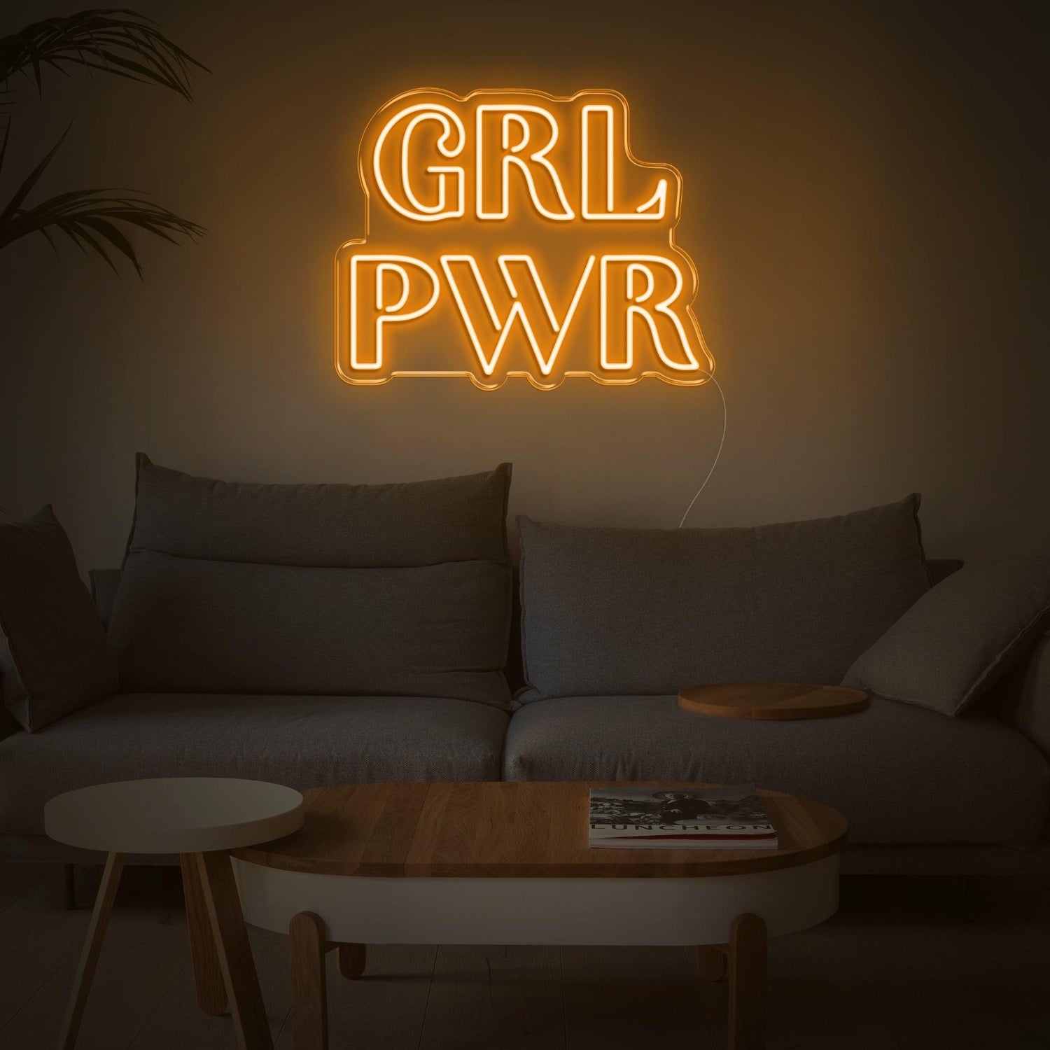 Bright Yellow Grl Pwr Led Neon Sign For Home Decor And Feminine Spaces | Shineneon