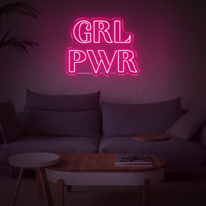 Bright Yellow Grl Pwr Led Neon Sign For Home Decor And Feminine Spaces | Shineneon