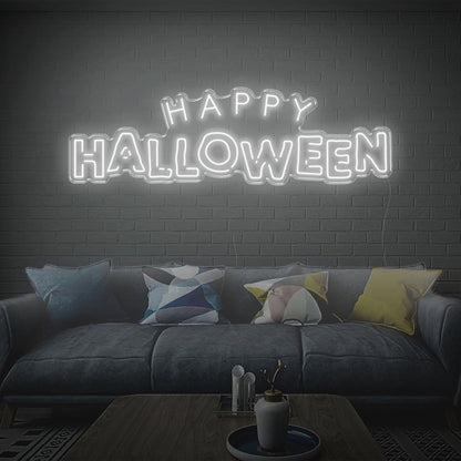 Bright Yellow Happy Halloween Led Neon Sign For Indoor Brick Wall Cozy Home Decor | Shineneon