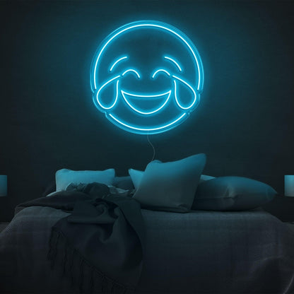 Bright Yellow Laughing Tears Emoticon Led Neon Sign Modern Bedroom Wall Art | Shineneon