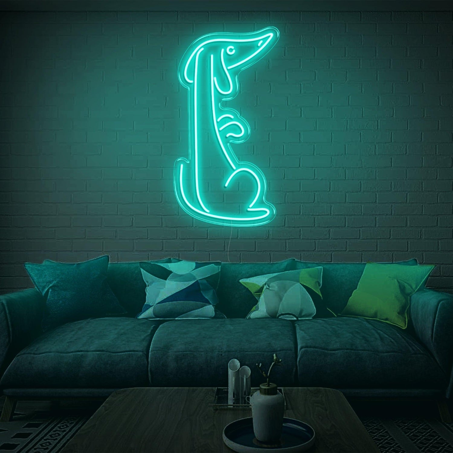 Bright Yellow Minimalist Dog Led Neon Sign For Living Room Decor | Shineneon