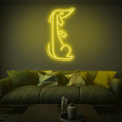Bright Yellow Minimalist Dog Led Neon Sign For Living Room Decor | Shineneon