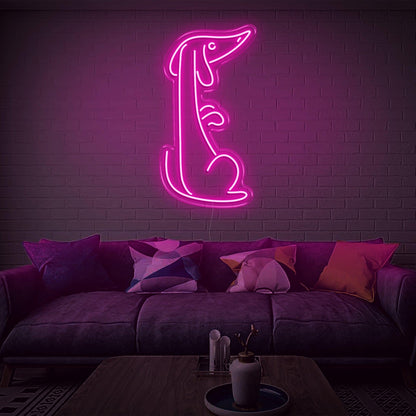 Bright Yellow Minimalist Dog Led Neon Sign For Living Room Decor | Shineneon