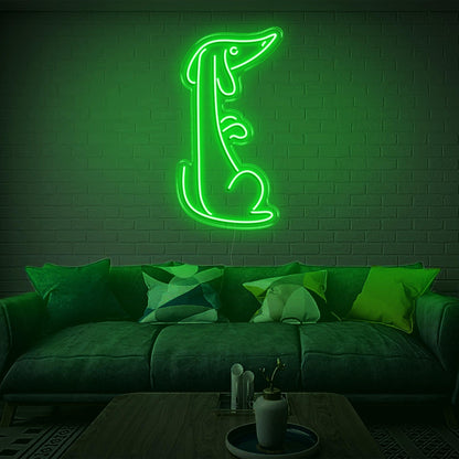 Bright Yellow Minimalist Dog Led Neon Sign For Living Room Decor | Shineneon