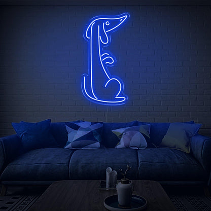 Bright Yellow Minimalist Dog Led Neon Sign For Living Room Decor | Shineneon
