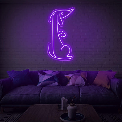 Bright Yellow Minimalist Dog Led Neon Sign For Living Room Decor | Shineneon