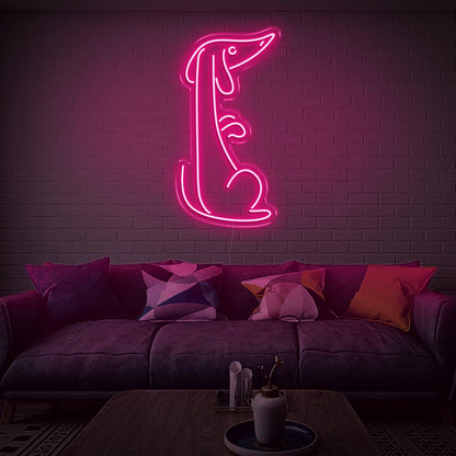 Bright Yellow Minimalist Dog Led Neon Sign For Living Room Decor | Shineneon