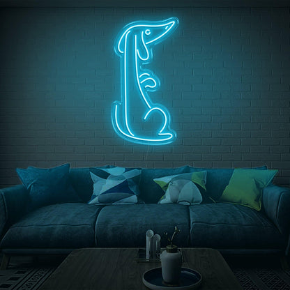 Bright Yellow Minimalist Dog Led Neon Sign For Living Room Decor | Shineneon