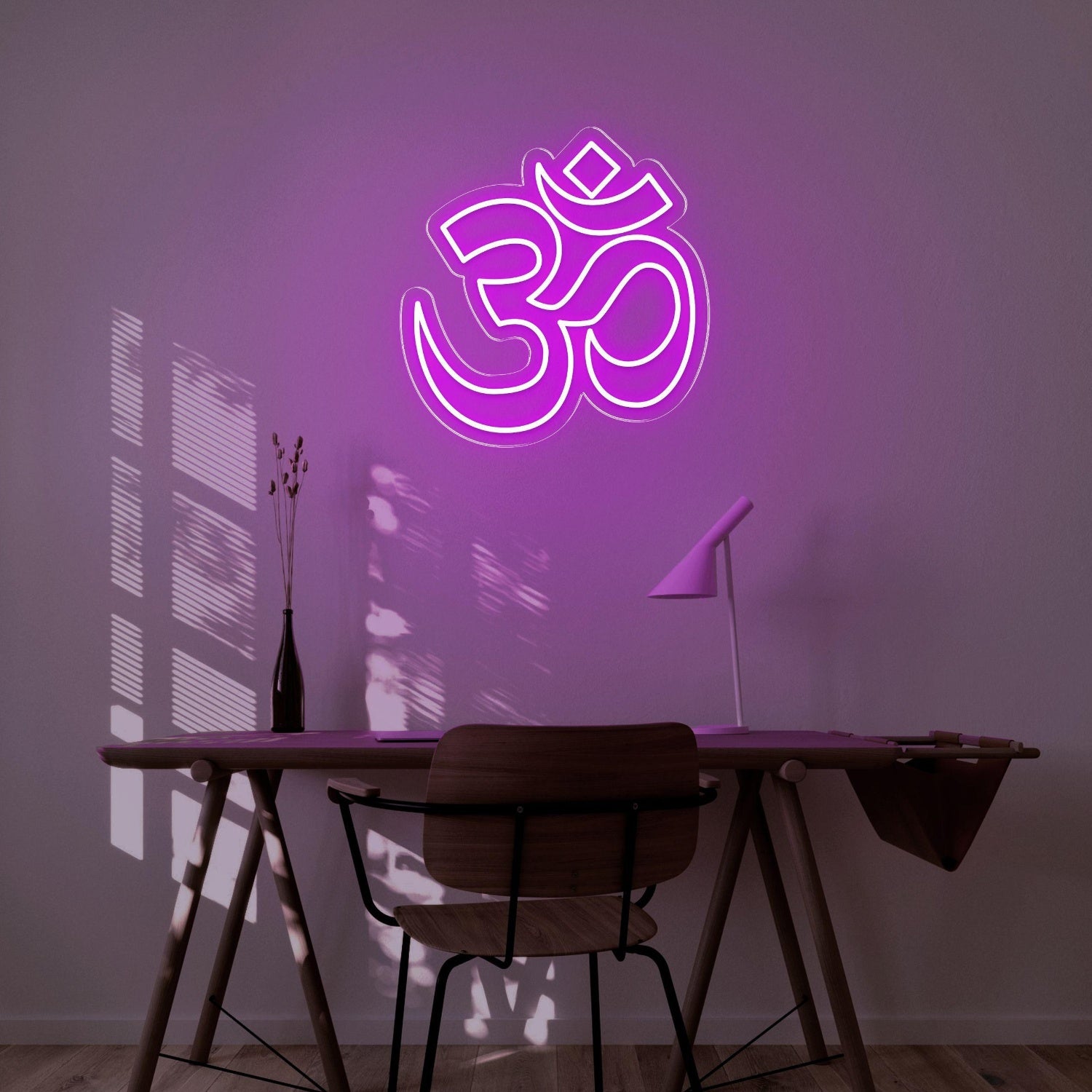 Bright Yellow Modern Om Symbol Led Neon Sign For Home Decor | Shineneon
