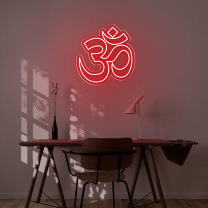 Bright Yellow Modern Om Symbol Led Neon Sign For Home Decor | Shineneon