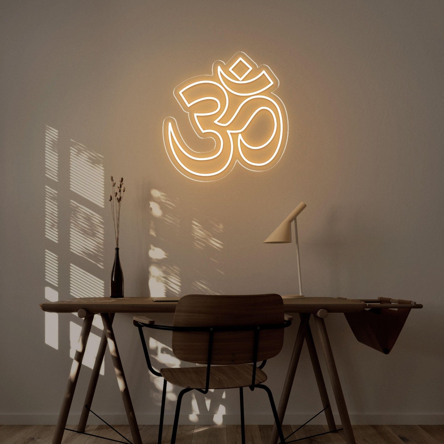 Bright Yellow Modern Om Symbol Led Neon Sign For Home Decor | Shineneon