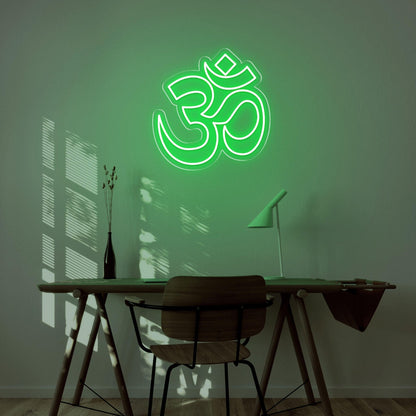 Bright Yellow Modern Om Symbol Led Neon Sign For Home Decor | Shineneon