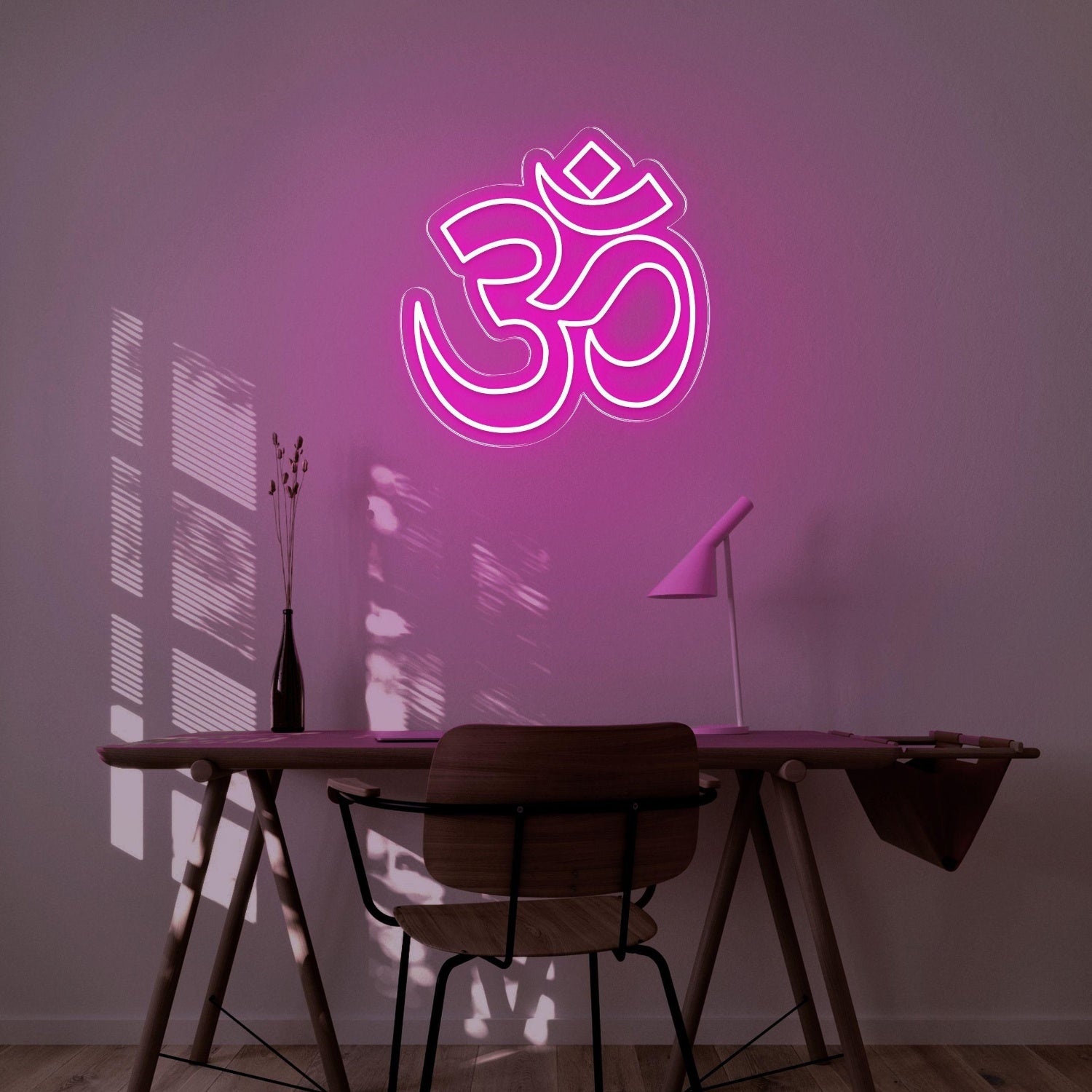 Bright Yellow Modern Om Symbol Led Neon Sign For Home Decor | Shineneon