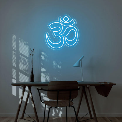 Bright Yellow Modern Om Symbol Led Neon Sign For Home Decor | Shineneon