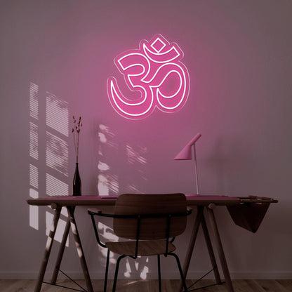 Bright Yellow Modern Om Symbol Led Neon Sign For Home Decor | Shineneon