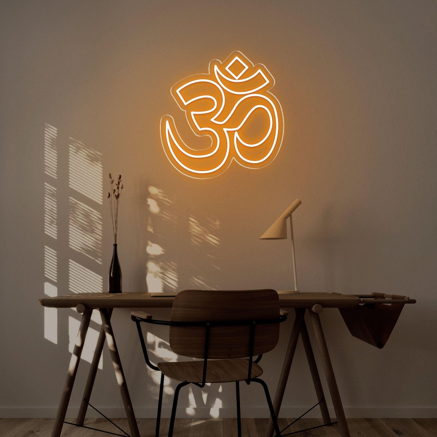 Bright Yellow Modern Om Symbol Led Neon Sign For Home Decor | Shineneon