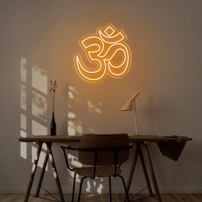 Bright Yellow Modern Om Symbol Led Neon Sign For Home Decor | Shineneon