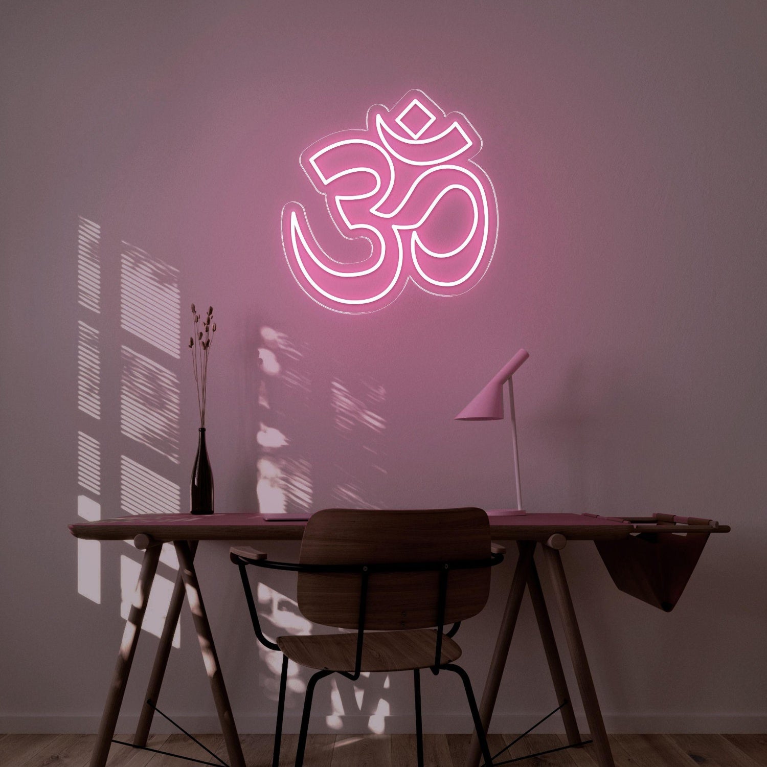 Bright Yellow Modern Om Symbol Led Neon Sign For Home Decor | Shineneon