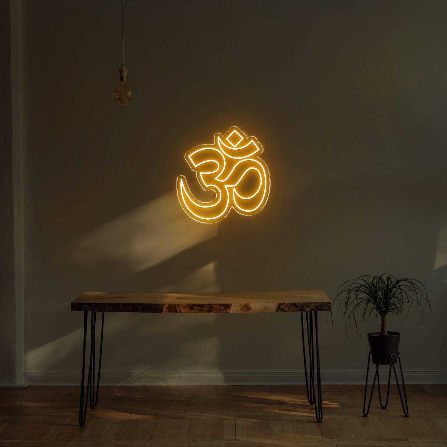 Bright Yellow Om Hinduism Symbol Led Neon Sign For Zen Home Decor | Shineneon