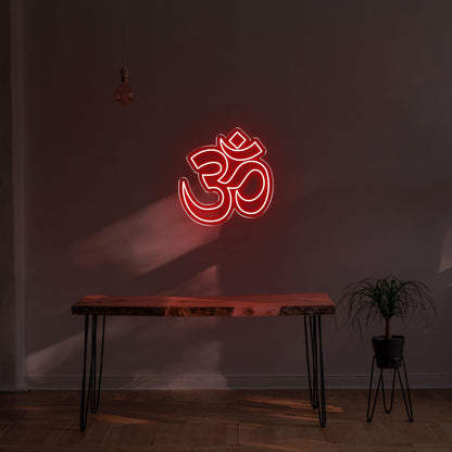Bright Yellow Om Hinduism Symbol Led Neon Sign For Zen Home Decor | Shineneon