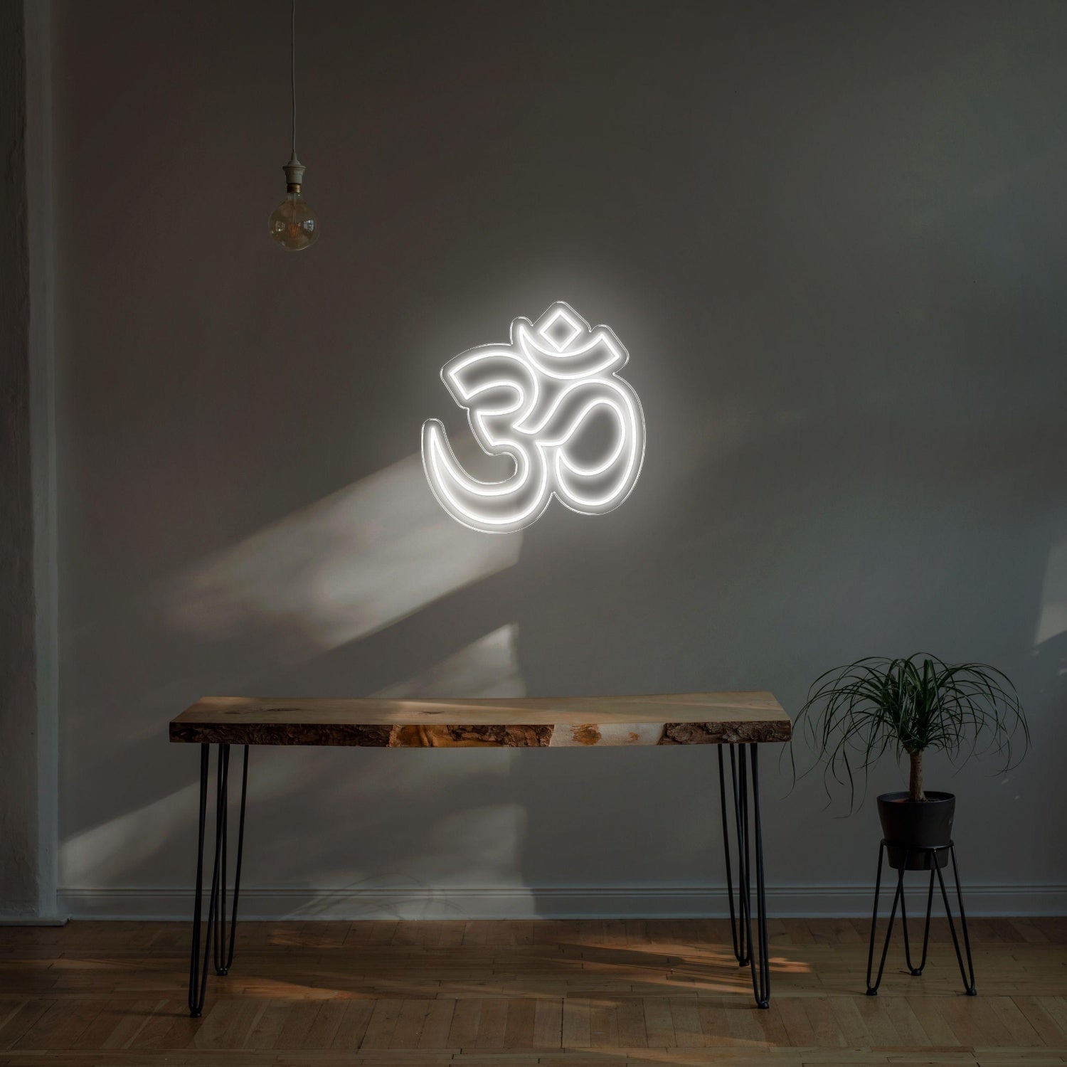 Bright Yellow Om Hinduism Symbol Led Neon Sign For Zen Home Decor | Shineneon