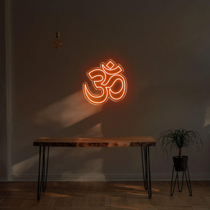 Bright Yellow Om Hinduism Symbol Led Neon Sign For Zen Home Decor | Shineneon