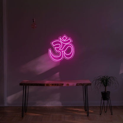 Bright Yellow Om Hinduism Symbol Led Neon Sign For Zen Home Decor | Shineneon