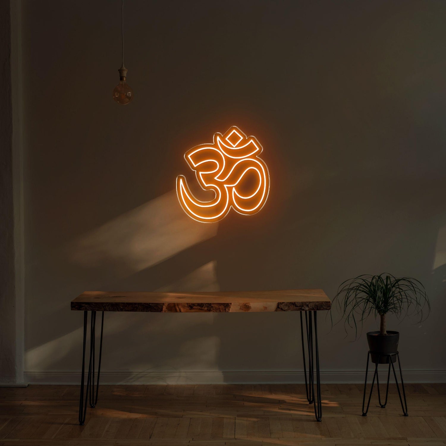 Bright Yellow Om Hinduism Symbol Led Neon Sign For Zen Home Decor | Shineneon