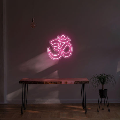 Bright Yellow Om Hinduism Symbol Led Neon Sign For Zen Home Decor | Shineneon